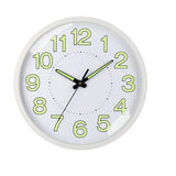 Silent Quartz Clock Plastic Wall Mounted Luminous Quiet for Living Room Bedroom 12in 30cm White Frame