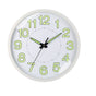 Silent Quartz Clock Plastic Wall Mounted Luminous Quiet for Living Room Bedroom 12in 30cm White Frame
