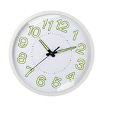 Silent Quartz Clock Plastic Wall Mounted Luminous Quiet for Living Room Bedroom 12in 30cm White Frame