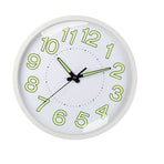 Silent Quartz Clock Plastic Wall Mounted Luminous Quiet for Living Room Bedroom 12in 30cm White Frame