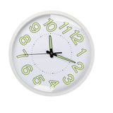 Silent Quartz Clock Plastic Wall Mounted Luminous Quiet for Living Room Bedroom 12in 30cm White Frame
