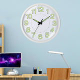 Silent Quartz Clock Plastic Wall Mounted Luminous Quiet for Living Room Bedroom 12in 30cm White Frame - Rear View