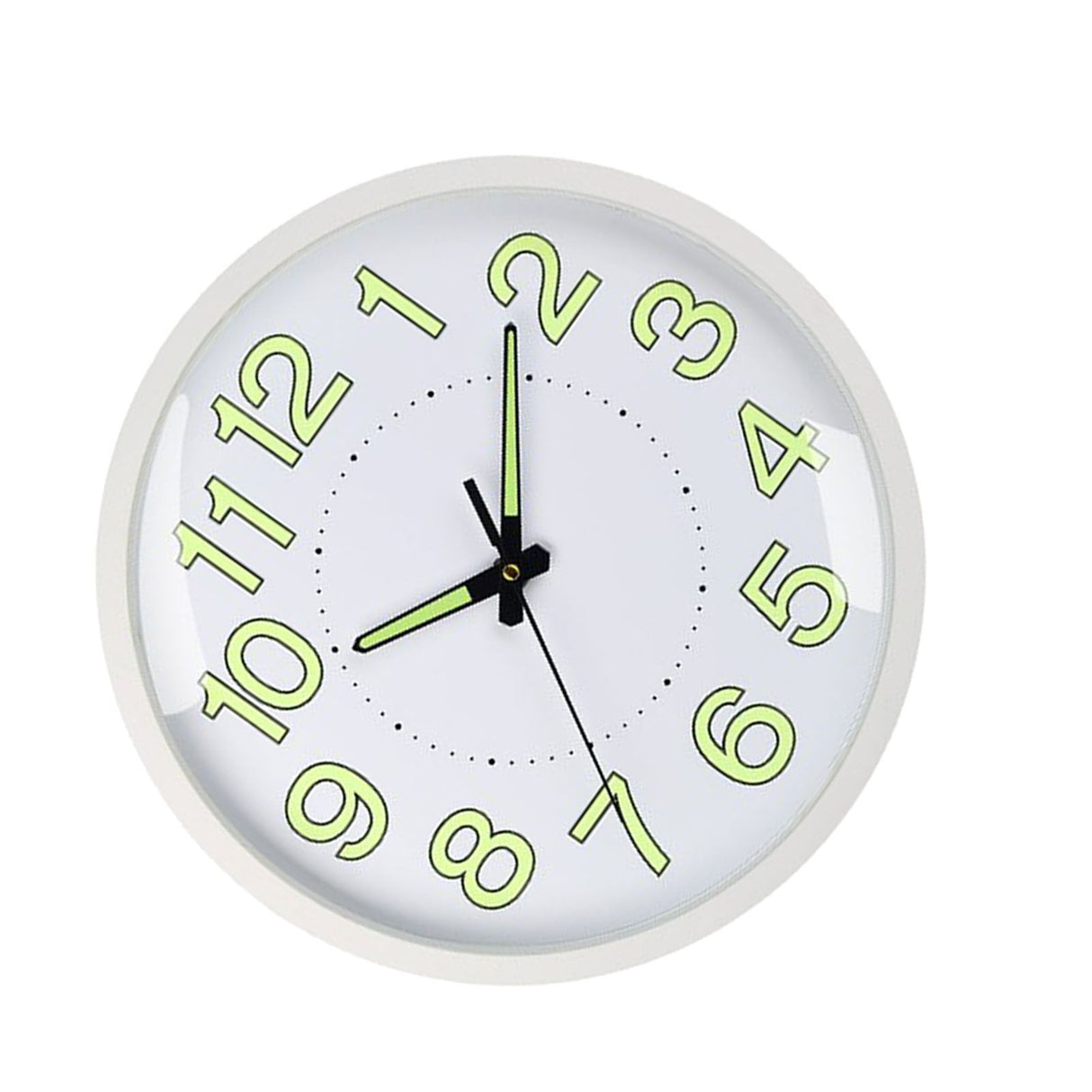 Silent Quartz Clock Plastic Wall Mounted Luminous Quiet for Living Room Bedroom 12in 30cm White Frame