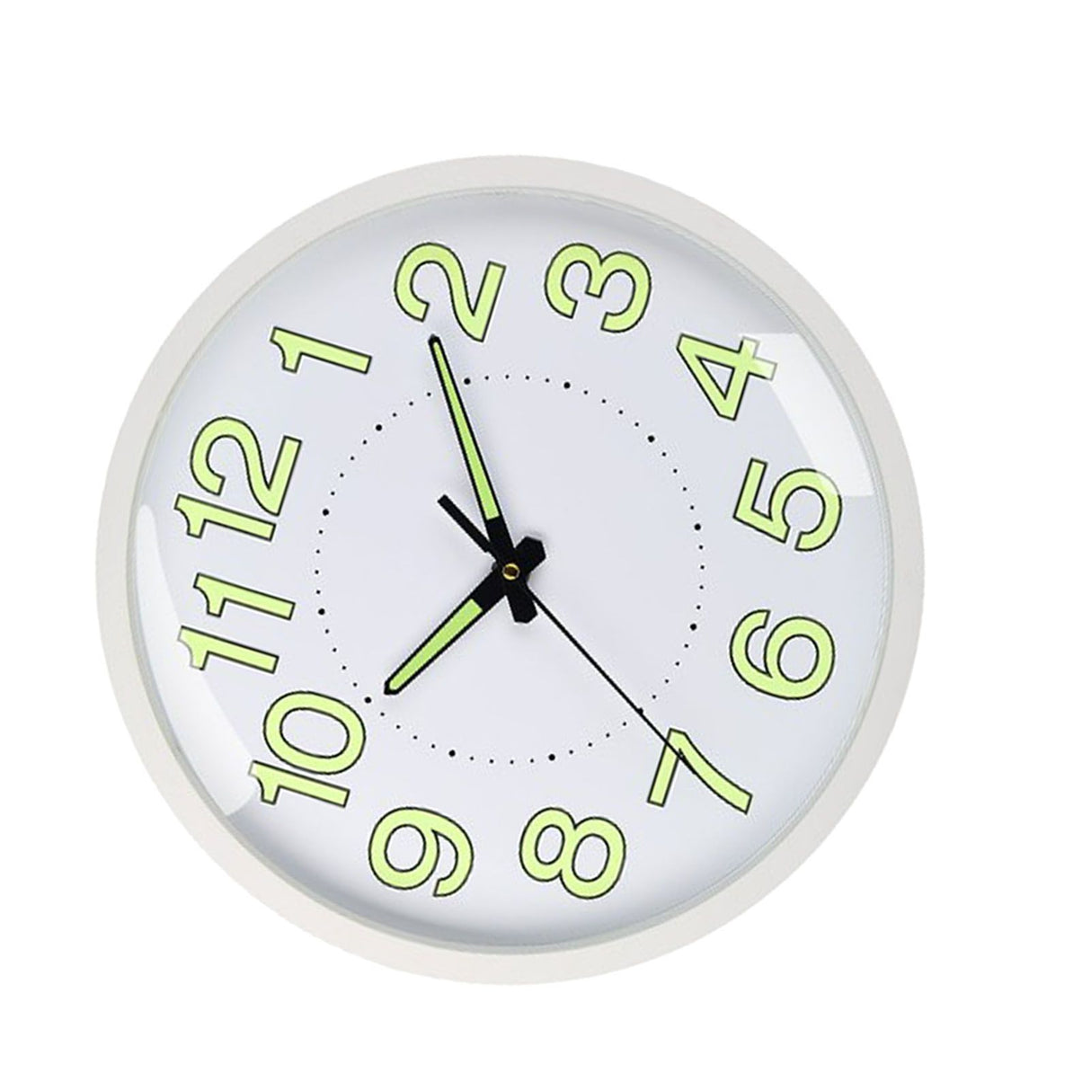 Silent Quartz Clock Plastic Wall Mounted Luminous Quiet for Living Room Bedroom 12in 30cm White Frame