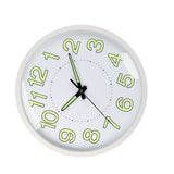 Silent Quartz Clock Plastic Wall Mounted Luminous Quiet for Living Room Bedroom 12in 30cm White Frame