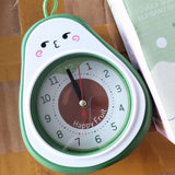 Cartoon Fruit Alarm Clock Kids Alarm Clock Decorative Ornaments Children Gift Student Gift Avocado - Rear View