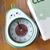 Cartoon Fruit Alarm Clock Kids Alarm Clock Decorative Ornaments Children Gift Student Gift Avocado - Low Angle