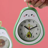 Cartoon Fruit Alarm Clock Kids Alarm Clock Decorative Ornaments Children Gift Student Gift Avocado - Extra Image
