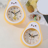 Cartoon Fruit Alarm Clock Kids Alarm Clock Decorative Ornaments Children Gift Student Gift Crystal Pea - Rear View