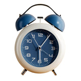 Twin Bell Alarm Clock for Kids ABS Battery Operated Cute Desktop Bedside Alarm Clock with Night Light for Bedroom Living Room Blue - Front View