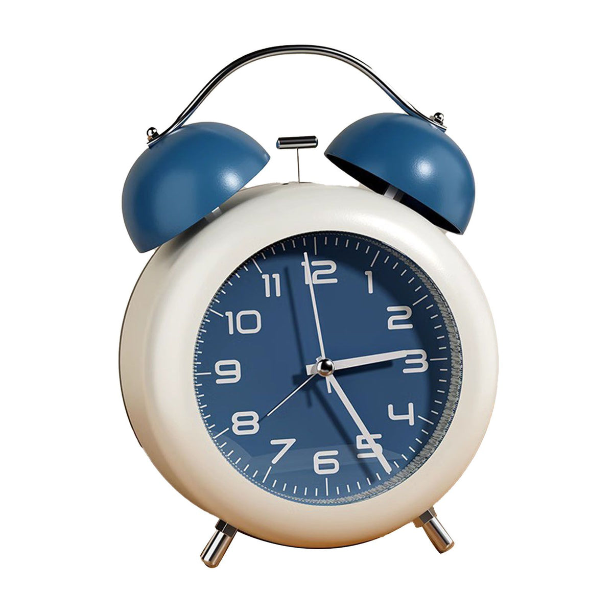Twin Bell Alarm Clock for Kids ABS Battery Operated Cute Desktop Bedside Alarm Clock with Night Light for Bedroom Living Room Blue