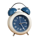 Twin Bell Alarm Clock for Kids ABS Battery Operated Cute Desktop Bedside Alarm Clock with Night Light for Bedroom Living Room Blue - Side View