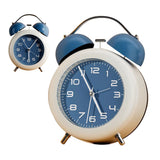 Twin Bell Alarm Clock for Kids ABS Battery Operated Cute Desktop Bedside Alarm Clock with Night Light for Bedroom Living Room Blue