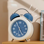 Twin Bell Alarm Clock for Kids ABS Battery Operated Cute Desktop Bedside Alarm Clock with Night Light for Bedroom Living Room Blue