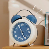 Twin Bell Alarm Clock for Kids ABS Battery Operated Cute Desktop Bedside Alarm Clock with Night Light for Bedroom Living Room Blue - 45-Degree Angle