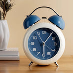 Twin Bell Alarm Clock for Kids ABS Battery Operated Cute Desktop Bedside Alarm Clock with Night Light for Bedroom Living Room Blue