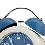 Twin Bell Alarm Clock for Kids ABS Battery Operated Cute Desktop Bedside Alarm Clock with Night Light for Bedroom Living Room Blue - Close-Up Angle