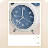 Twin Bell Alarm Clock for Kids ABS Battery Operated Cute Desktop Bedside Alarm Clock with Night Light for Bedroom Living Room Blue