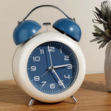 Twin Bell Alarm Clock for Kids ABS Battery Operated Cute Desktop Bedside Alarm Clock with Night Light for Bedroom Living Room Blue
