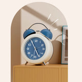 Twin Bell Alarm Clock for Kids ABS Battery Operated Cute Desktop Bedside Alarm Clock with Night Light for Bedroom Living Room Blue - Extra Image
