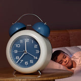 Twin Bell Alarm Clock for Kids ABS Battery Operated Cute Desktop Bedside Alarm Clock with Night Light for Bedroom Living Room Blue - Extra Image