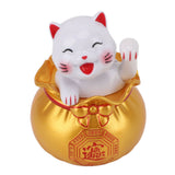 Solar Powered Lucky Cat Lucky Wealth Welcoming Cat Car Decor Desktop Cash Register Opening Decoration Small Eye Gold