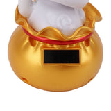 Solar Powered Lucky Cat Lucky Wealth Welcoming Cat Car Decor Desktop Cash Register Opening Decoration Big Eye Gold
