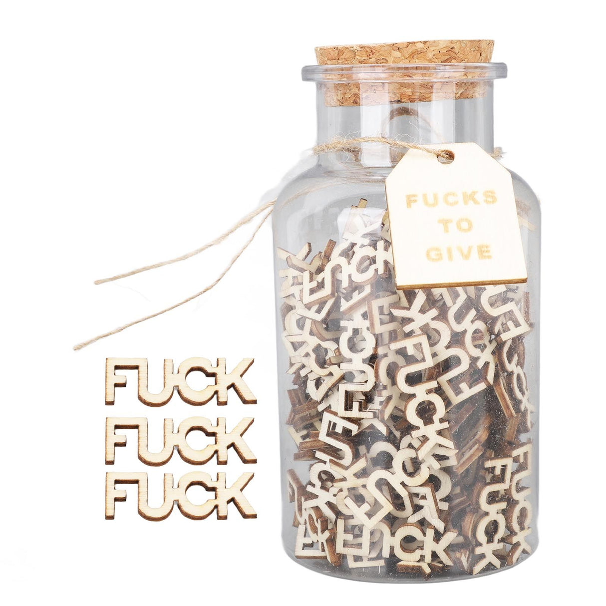 100PCS Jar of Fucks Mini Fucks to Give Wooden Letters Funny Gifts for DIY Crafts Scrapbooking Birthday Valentine's Day Anniversary Christmas