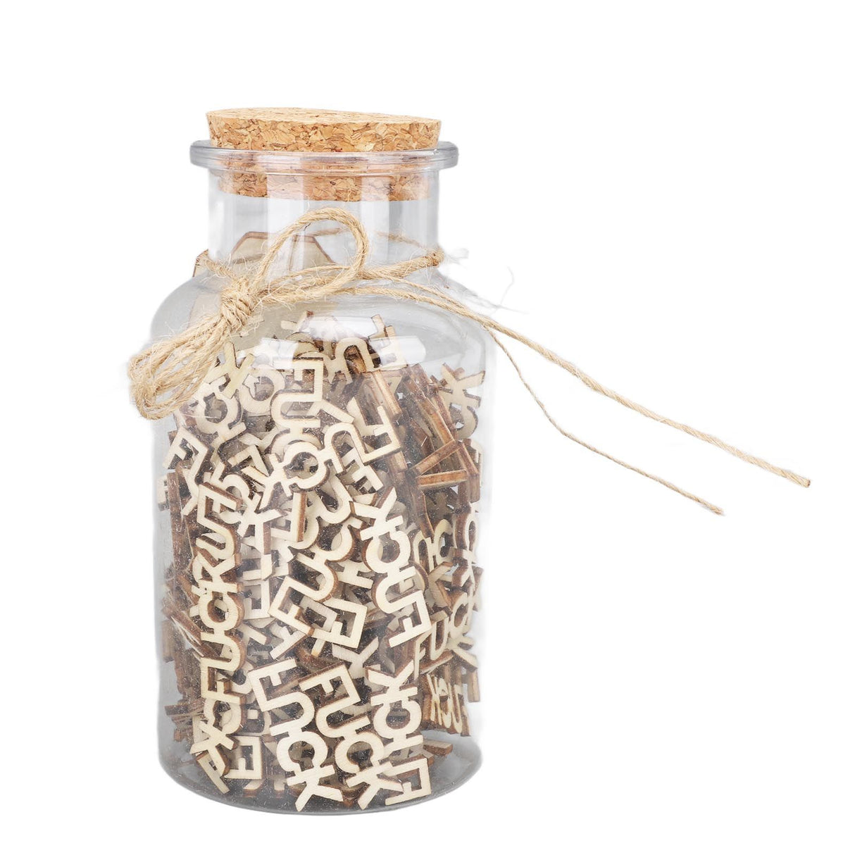 100PCS Jar of Fucks Mini Fucks to Give Wooden Letters Funny Gifts for DIY Crafts Scrapbooking Birthday Valentine's Day Anniversary Christmas
