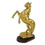 Horse Statue Gold Synthesized Resin Unique Horse Art Figurine for Wine Cabinet Office Leaping Horse - Side View