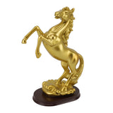 Horse Statue Gold Synthesized Resin Unique Horse Art Figurine for Wine Cabinet Office Leaping Horse