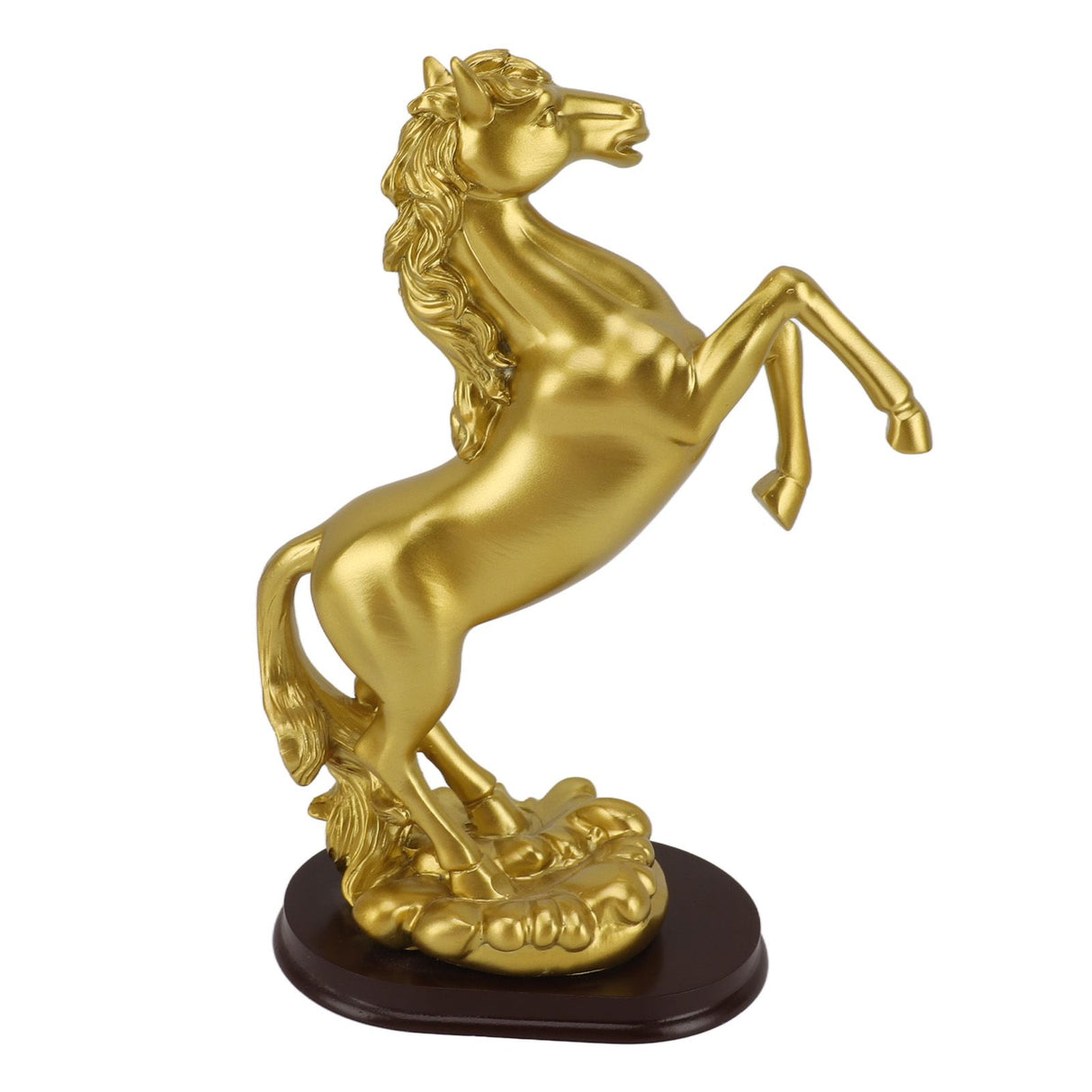 Horse Statue Gold Synthesized Resin Unique Horse Art Figurine for Wine Cabinet Office Leaping Horse