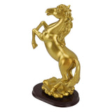 Horse Statue Gold Synthesized Resin Unique Horse Art Figurine for Wine Cabinet Office Leaping Horse