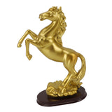 Horse Statue Gold Synthesized Resin Unique Horse Art Figurine for Wine Cabinet Office Leaping Horse