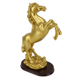 Horse Statue Gold Synthesized Resin Unique Horse Art Figurine for Wine Cabinet Office Leaping Horse - Low Angle