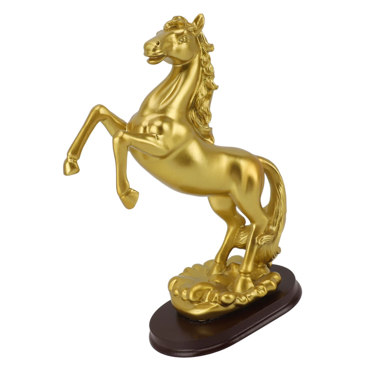 Horse Statue Gold Synthesized Resin Unique Horse Art Figurine for Wine Cabinet Office Leaping Horse