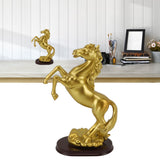 Horse Statue Gold Synthesized Resin Unique Horse Art Figurine for Wine Cabinet Office Leaping Horse - Extra Image