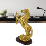 Horse Statue Gold Synthesized Resin Unique Horse Art Figurine for Wine Cabinet Office Leaping Horse - Extra Image