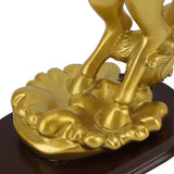 Horse Statue Gold Synthesized Resin Unique Horse Art Figurine for Wine Cabinet Office Leaping Horse