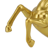 Horse Statue Gold Synthesized Resin Unique Horse Art Figurine for Wine Cabinet Office Leaping Horse - Extra Image