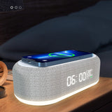 3 in 1 Alarm Clock with Wireless Charging and Night Light Portable Multifunction Desktop Clock Wireless Charger for Bedroom Study - Extra Image