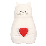Cat Statue Flower Vase White Handmade Textured Wooden Cat Vase for Thanksgiving Day Gift Cat Lovers