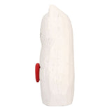 Cat Statue Flower Vase White Handmade Textured Wooden Cat Vase for Thanksgiving Day Gift Cat Lovers - Low Angle