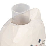Cat Statue Flower Vase White Handmade Textured Wooden Cat Vase for Thanksgiving Day Gift Cat Lovers - Extra Image
