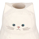 Cat Statue Flower Vase White Handmade Textured Wooden Cat Vase for Thanksgiving Day Gift Cat Lovers - Extra Image
