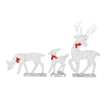 3pcs Lighted Christmas Decoration Deer Home Warm White Light Iron LED Reindeer Family Set Tabletop Decor for Outdoor Indoor Glowing Deer ‑01 - Side View
