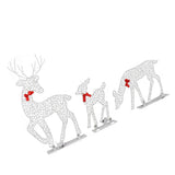 3pcs Lighted Christmas Decoration Deer Home Warm White Light Iron LED Reindeer Family Set Tabletop Decor for Outdoor Indoor Glowing Deer ‑01 - Low Angle