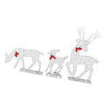 3pcs Lighted Christmas Decoration Deer Home Warm White Light Iron LED Reindeer Family Set Tabletop Decor for Outdoor Indoor Glowing Deer ‑01