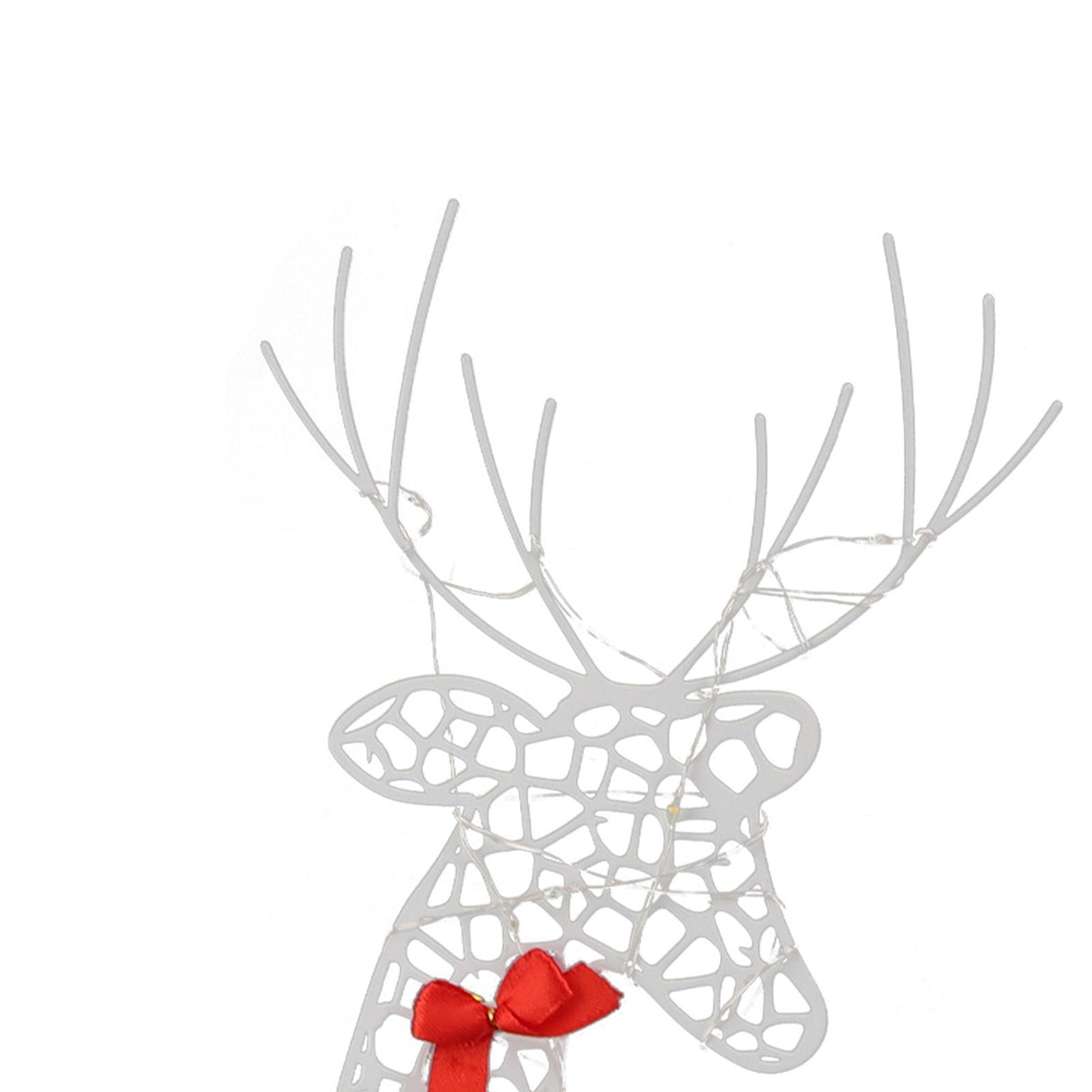 3pcs Lighted Christmas Decoration Deer Home Warm White Light Iron LED Reindeer Family Set Tabletop Decor for Outdoor Indoor Glowing Deer ‑01