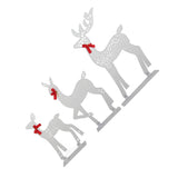 3pcs Lighted Christmas Decoration Deer Home Warm White Light Iron LED Reindeer Family Set Tabletop Decor for Outdoor Indoor Glowing Deer ‑02 - Extra Image